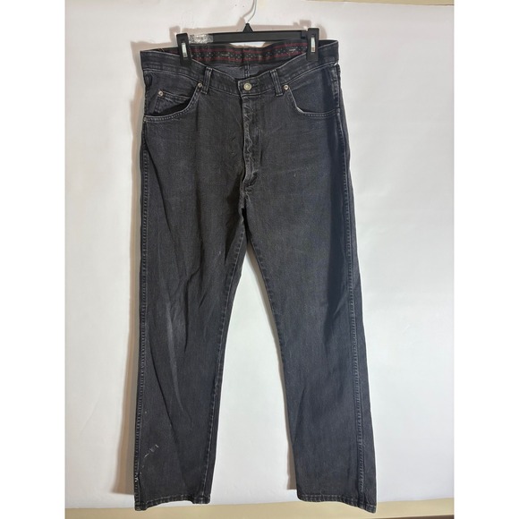 Wrangler Other - Wrangler Authentic Jeans Mens 36x32 Black Regular Fit Straight Leg Denim 855SHCB